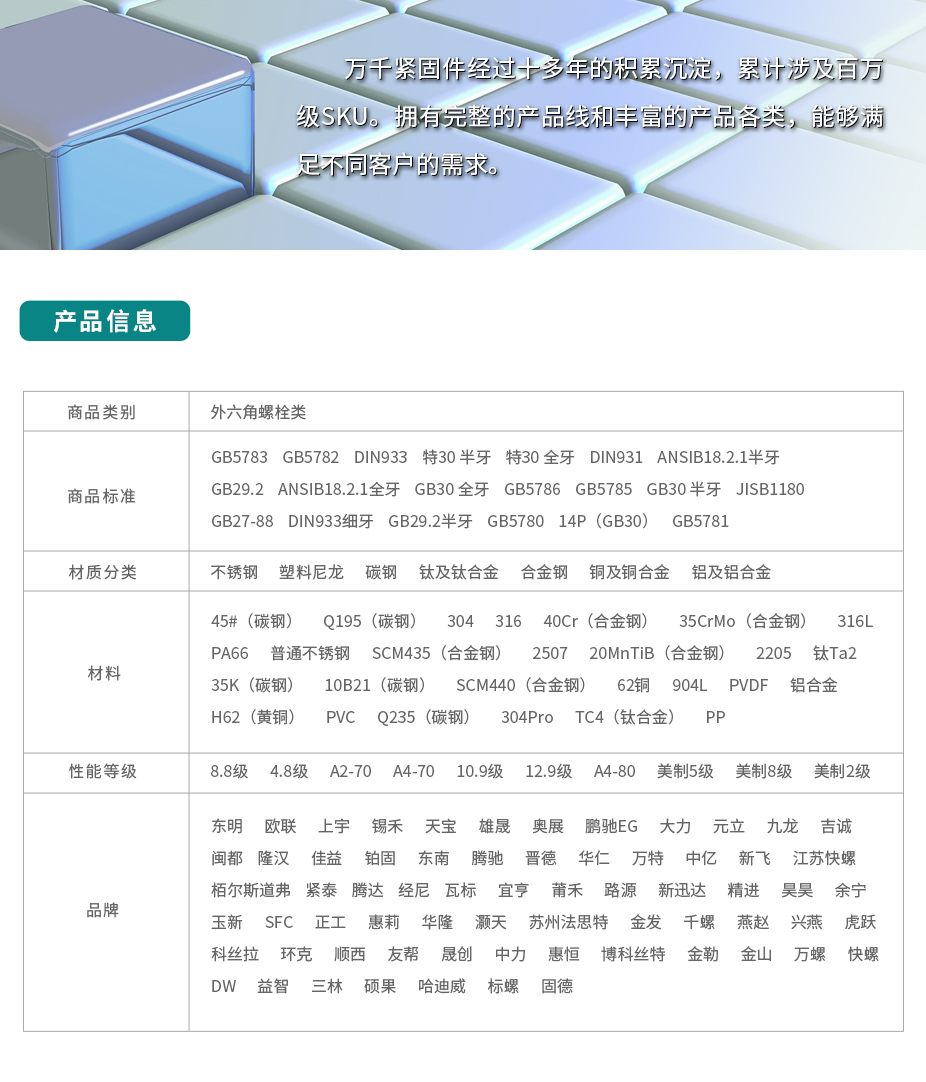 十字外六角凹穴组合螺钉 不锈钢（304/316）碳钢 合金钢